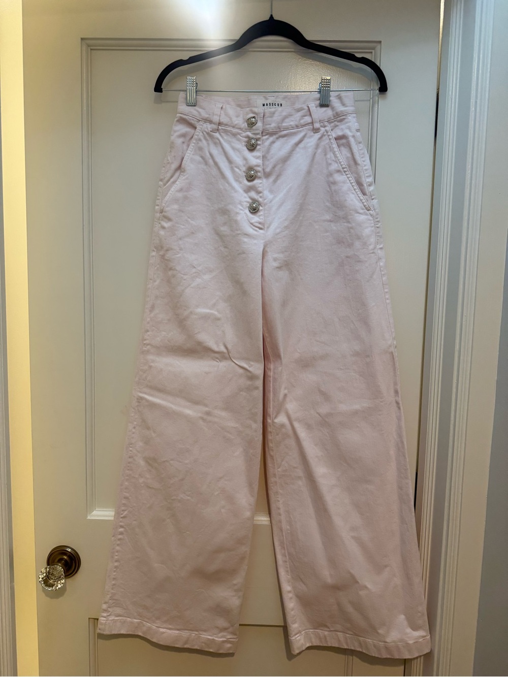 Wide Leg High-Rise Pink Jeans - masscob
